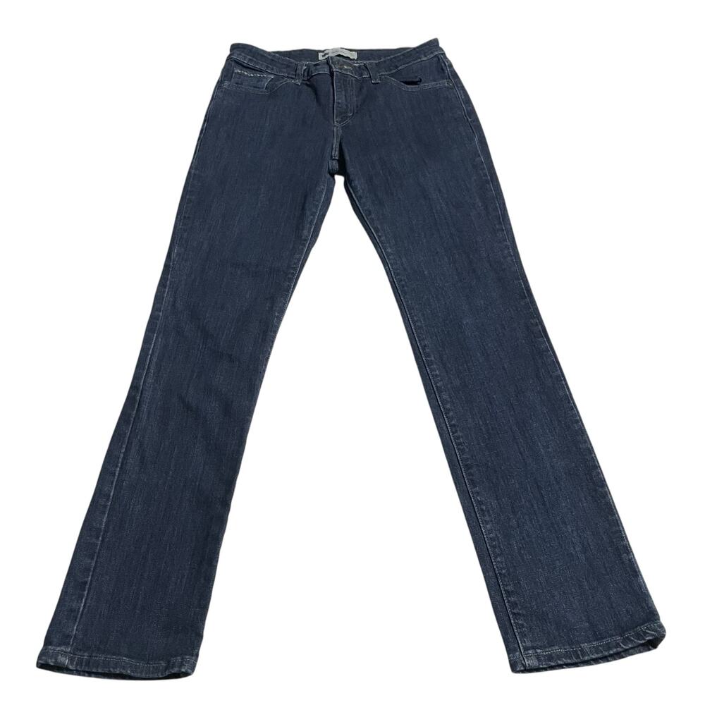 Levis Womens Jeans Size 8 Mid Rise Skinny Stretch Denim Blue Dark Wash Zip Fly